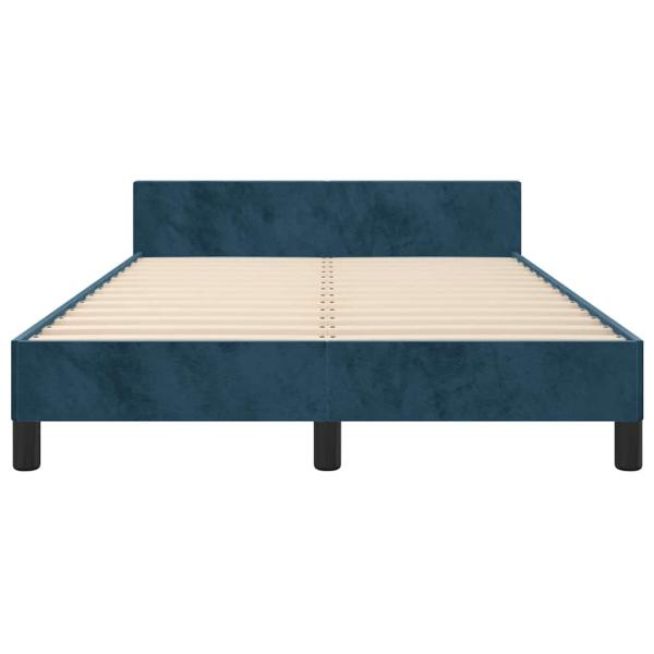 Bettgestell ohne Matratze Dunkelblau 120x190 cm Samt
