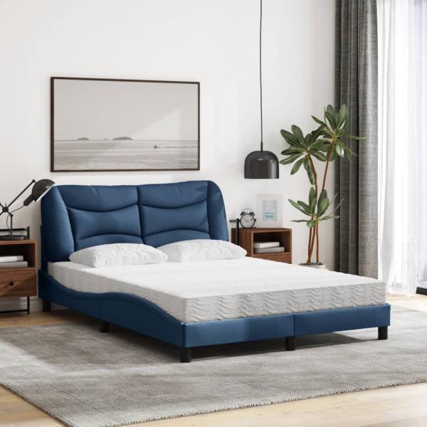 Bett mit Matratze "Hvar" Blau 120x200 cm Stoff