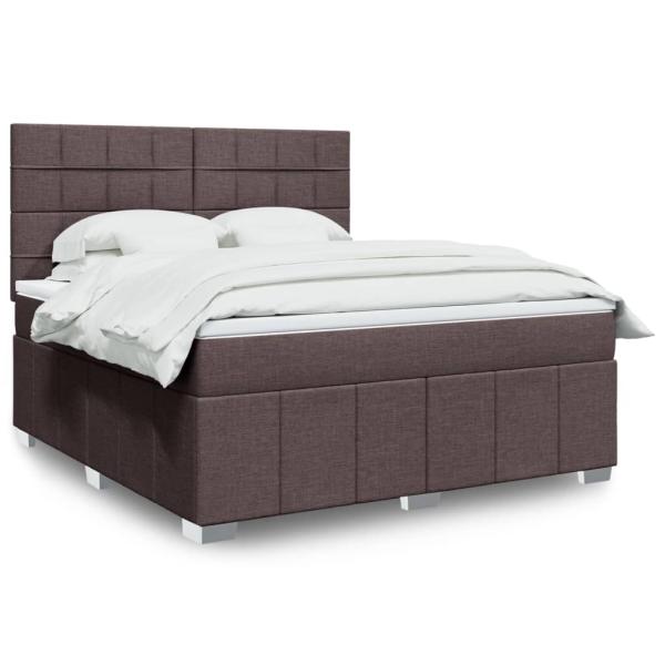 ARDEBO.de - Boxspringbett mit Matratze Dunkelbraun 180x200 cm Stoff