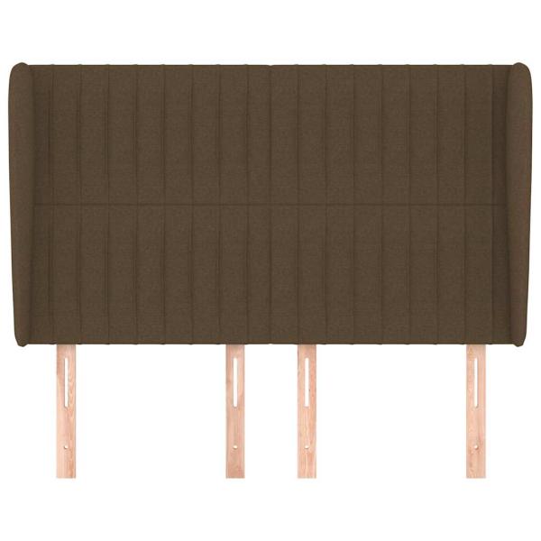Kopfteil mit Ohren Dunkelbraun 147x23x118/128 cm Stoff