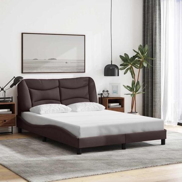 ARDEBO.de - Bettgestell ohne Matratze "Hvar" Dunkelbraun 120x200 cm Stoff