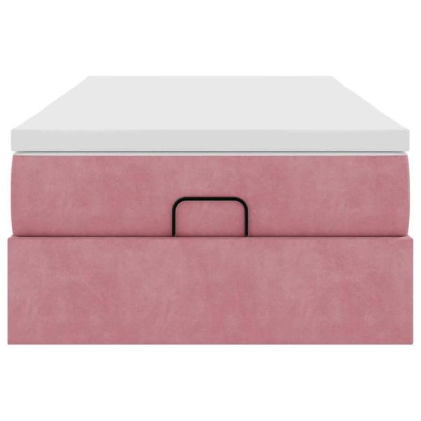 Ottoman-Bett mit Matratze Rosa 90x190 cm Samt
