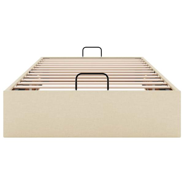 Ottoman-Bett ohne Matratze Creme 80x200 cm Stoff