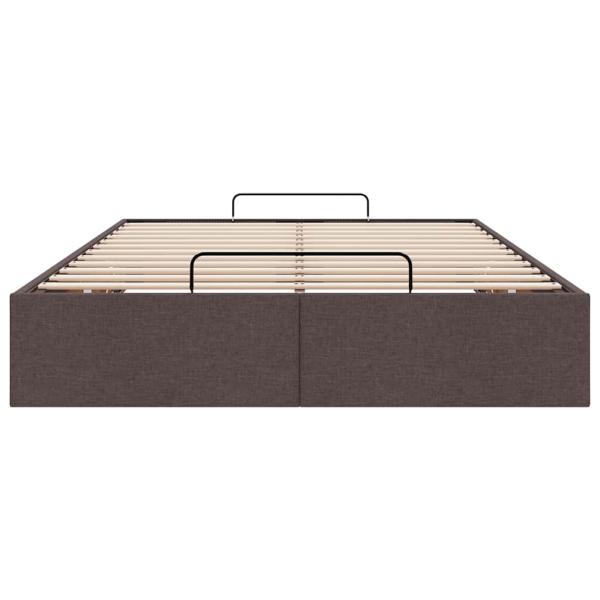 Ottoman-Bett ohne Matratze Dunkelbraun 120x200 cm Stoff