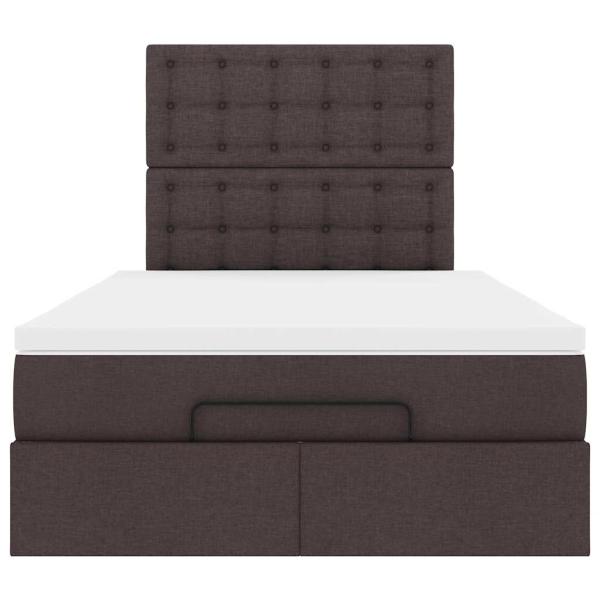 Ottoman-Bett mit Matratze & LEDs Dunkelbraun 120x200 cm Stoff