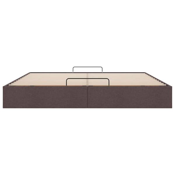 Ottoman-Bett ohne Matratze Dunkelbraun 160x200 cm Stoff