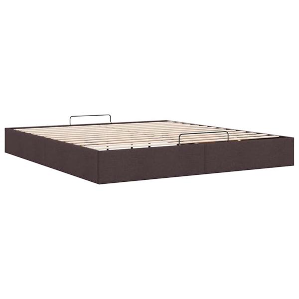 Ottoman-Bett ohne Matratze Dunkelbraun 160x200 cm Stoff