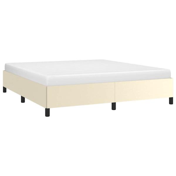Bettgestell ohne Matratze Creme 160x200 cm Kunstleder