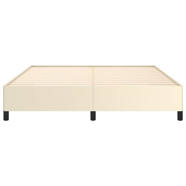 Bettgestell ohne Matratze Creme 160x200 cm Kunstleder