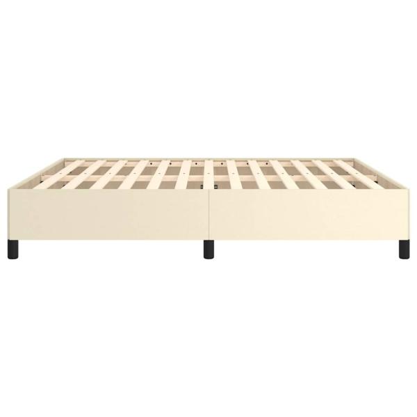 Bettgestell ohne Matratze Creme 160x200 cm Kunstleder