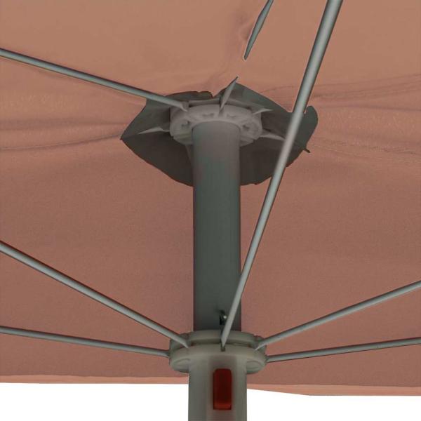 Halb-Sonnenschirm mit Mast 180x90 cm Terrakottarot