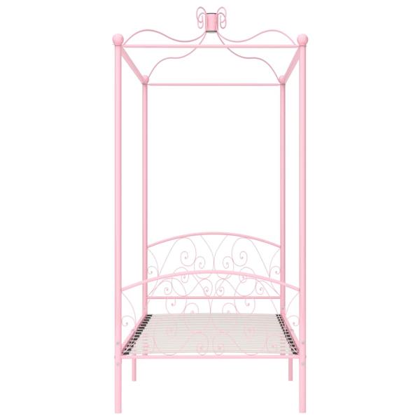 Himmelbett-Gestell Rosa Metall 90 x 200 cm