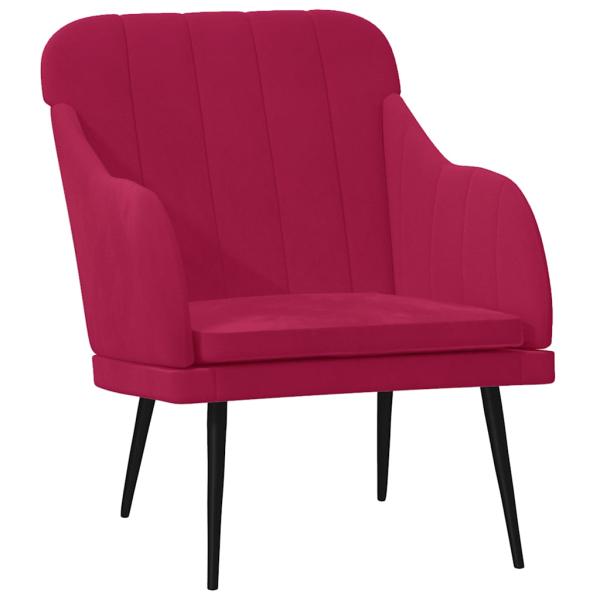 Sessel Weinrot 63x76x80 cm Samt
