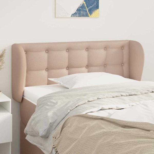 ARDEBO.de - Kopfteil mit Ohren Cappuccino-Braun 83x23x78/88 cm Kunstleder