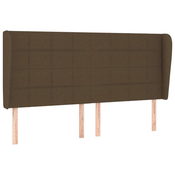 Kopfteil mit Ohren Dunkelbraun 183x23x118/128 cm Stoff