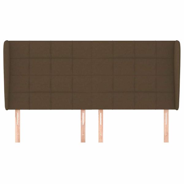 Kopfteil mit Ohren Dunkelbraun 183x23x118/128 cm Stoff