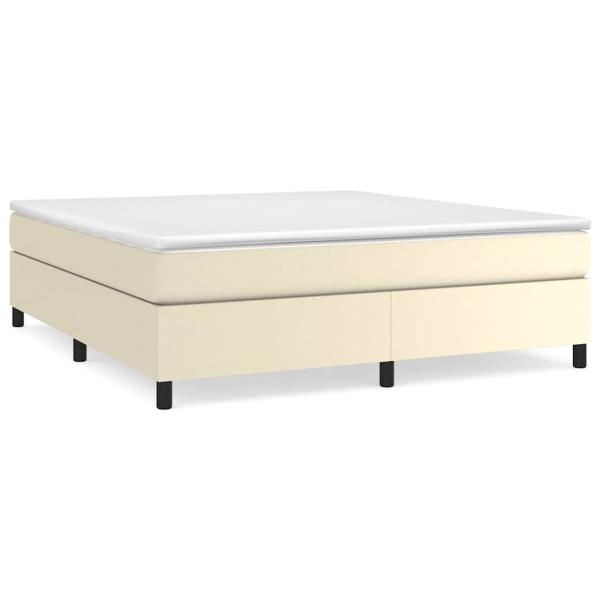 Boxspringbettgestell Creme 160x200 cm Kunstleder