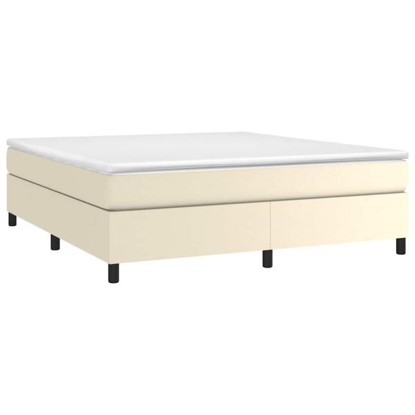 Boxspringbettgestell Creme 160x200 cm Kunstleder