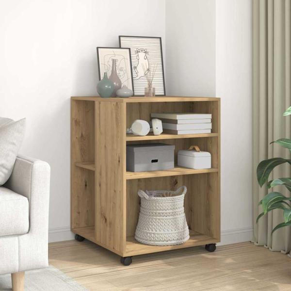 ARDEBO.de - Beistelltisch mit Rollen Artisan-Eiche 55x60x78cm Holzwerkstoff