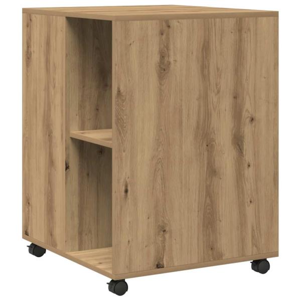 Beistelltisch mit Rollen Artisan-Eiche 55x60x78cm Holzwerkstoff