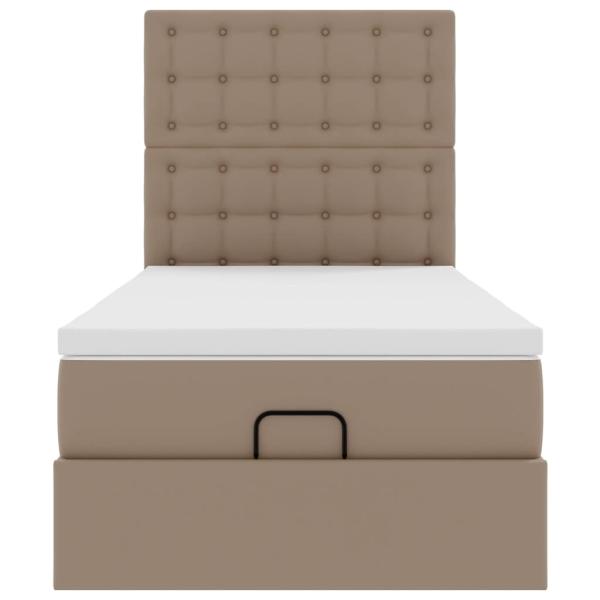 Ottoman-Bett mit Matratze Cappuccino-Braun 80x200 cm Kunstleder