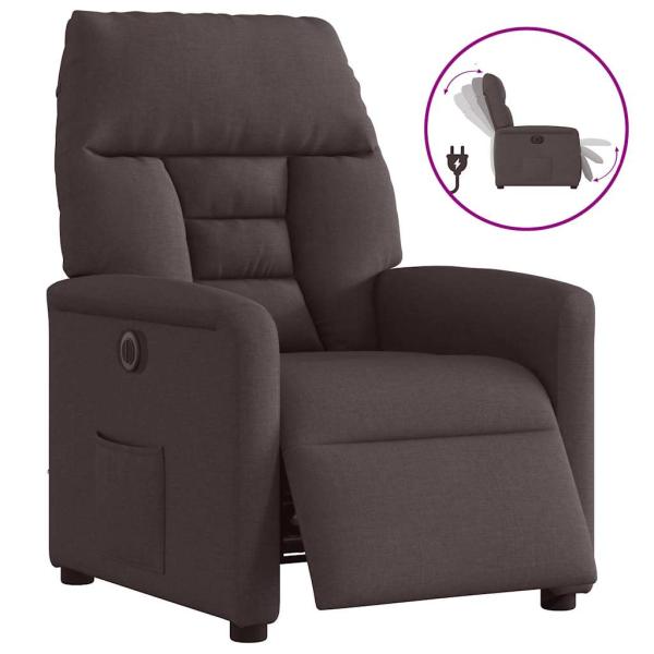 ARDEBO.de - Relaxsessel Elektrisch Dunkelbraun Stoff