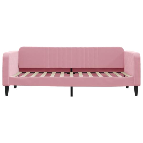 Tagesbett Ausziehbar Rosa 90x200 cm Samt