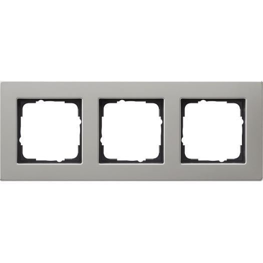 GIRA Abdeckrahmen 3f flach Gira E2 Edelstahl
