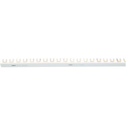 ARDEBO.de - 1-Phasen Gabelschiene, 90° gebogen, isoliert 57 x 1 Pol, 1.000 mm lang
