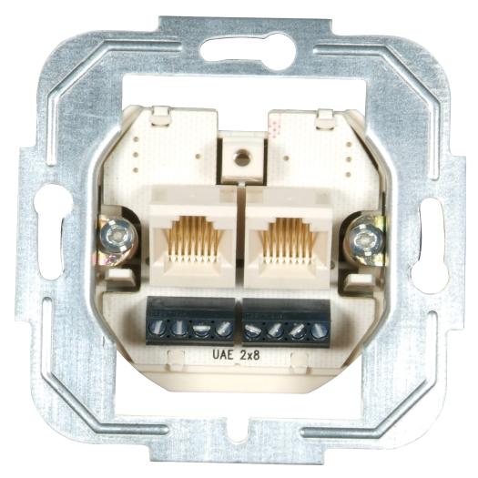 ARDEBO.de - Modular- /ISDN-Anschlussdose 2-fach 2x8-/8-polig parallel