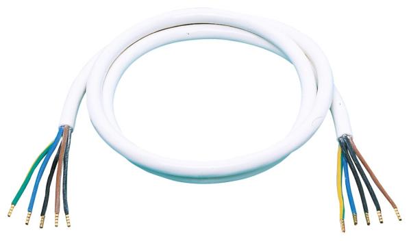 ARDEBO.de - Herdanschlussleitung mit Aderendhülsen H05VV-F 5G2,5 mm²  weiß 2,0 m