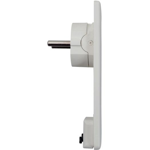 Schulte Elektrotechnik Kunststoff-Schutzkontakt-Stecker, flache Ausführung weiß