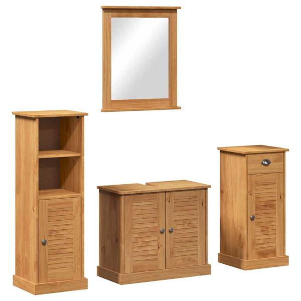 Badezimmermöbel-Set VIGO 4 stk. Honigbraun 37 x 34 x 110 cm
