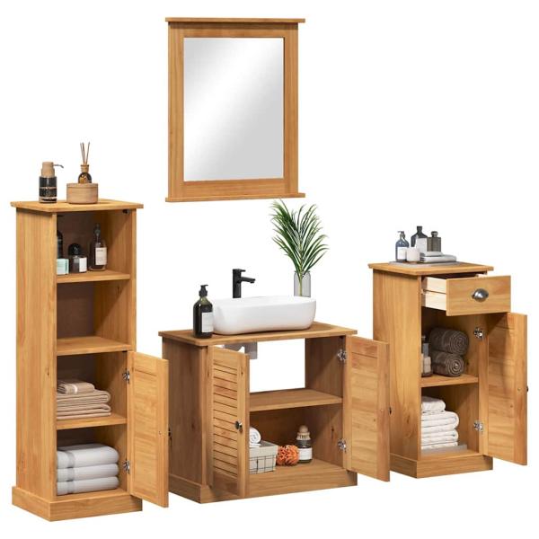 Badezimmermöbel-Set VIGO 4 stk. Honigbraun 37 x 34 x 110 cm