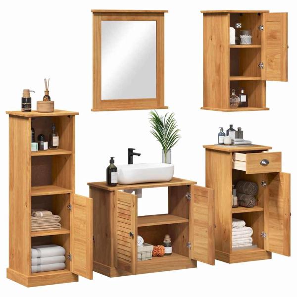 Badezimmermöbel-Set VIGO 5 stk. Honigbraun 37 x 34 x 110 cm