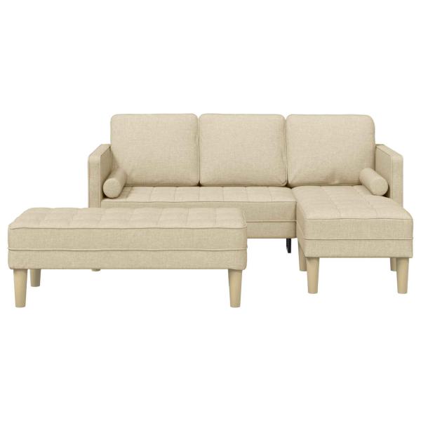 Sofa Set 2 stk. Creme Polyester