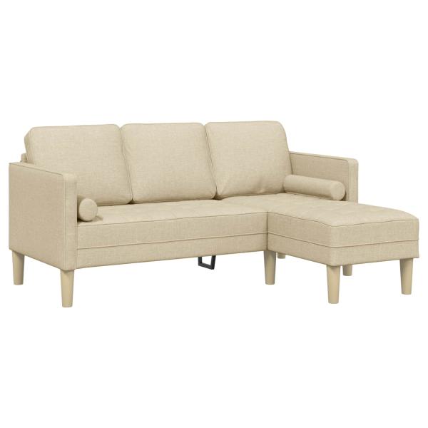 Sofa Set 2 stk. Creme Polyester