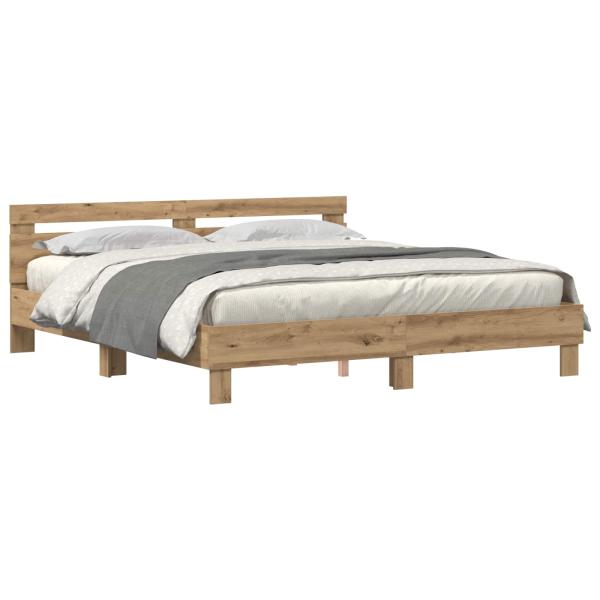 Bettrahmen Artisan-Eiche 200 x 200 cm Holzwerkstoff