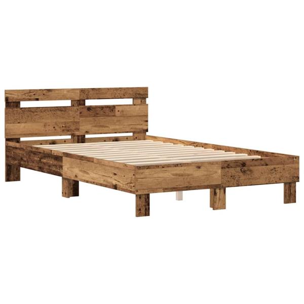 Bettrahmen mit Kopfteil Altholz 120 x 200 cm Holzwerkstoff