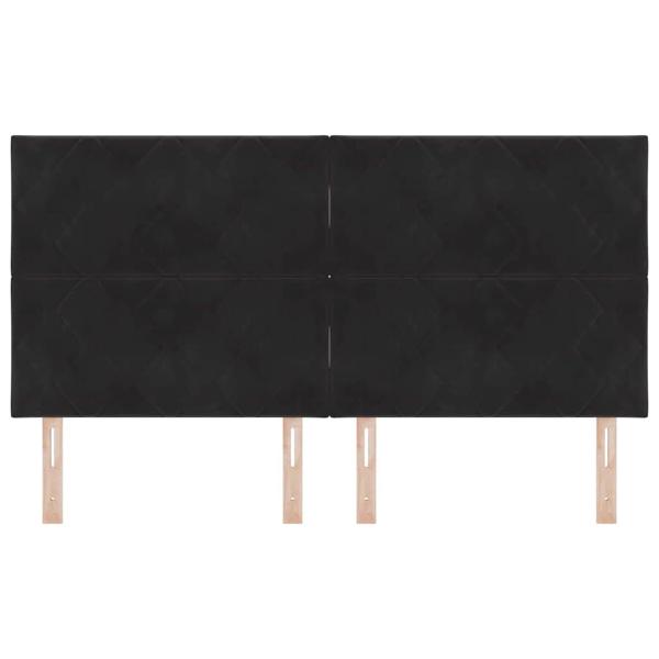 LED Kopfteil Schwarz 180 cm Samt