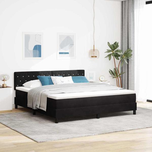 ARDEBO.de - Boxspringbett mit Matratze Schwarz 180 x 200 cm Samt