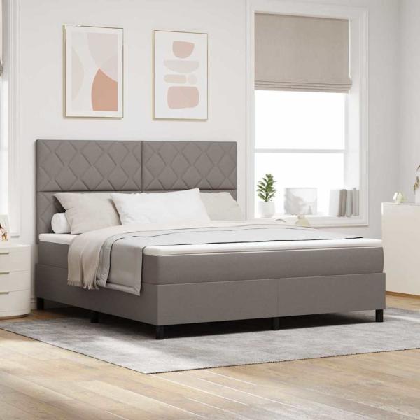 ARDEBO.de - Boxspringbett mit Kopfteil Taupe 180 x 200 cm Stoff