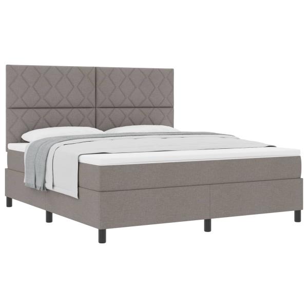 Boxspringbett mit Kopfteil Taupe 180 x 200 cm Stoff