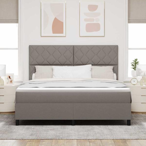 Boxspringbett mit Kopfteil Taupe 180 x 200 cm Stoff