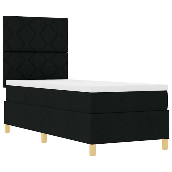 Boxspringbett mit Kopfteil Schwarz 80 x 200 cm Stoff