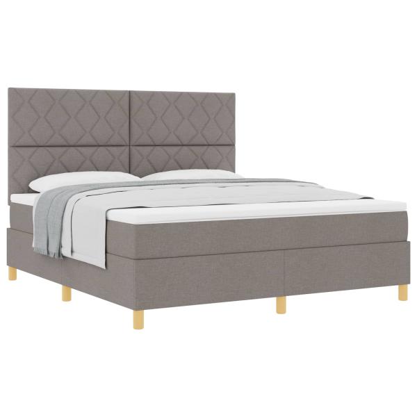 Boxspringbett mit Kopfteil Taupe 180 x 200 cm Stoff
