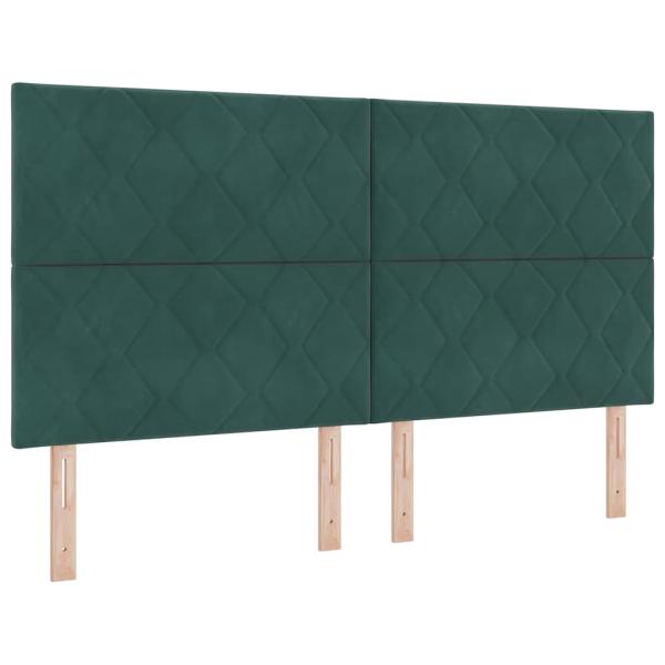 Boxspringbett mit Kopfteil Dunkelgrün 180 x 200 cm Samt