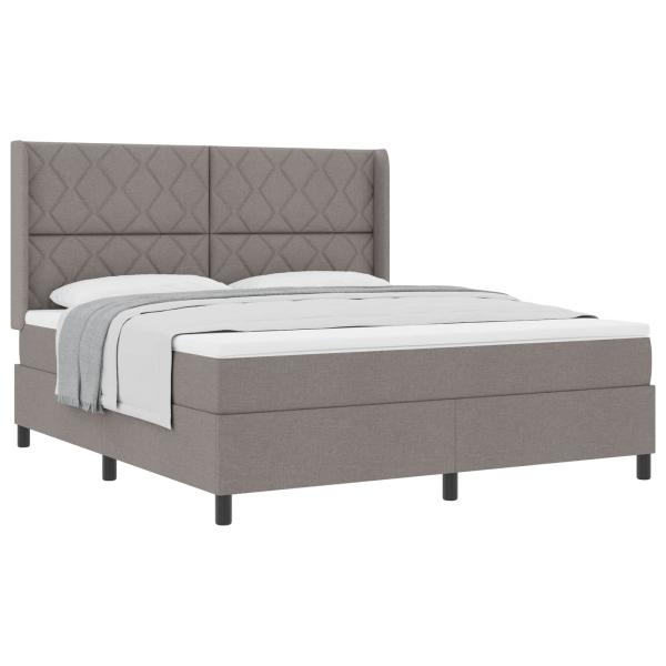 Boxspringbett mit Kopfteil Taupe 180 x 200 cm Stoff