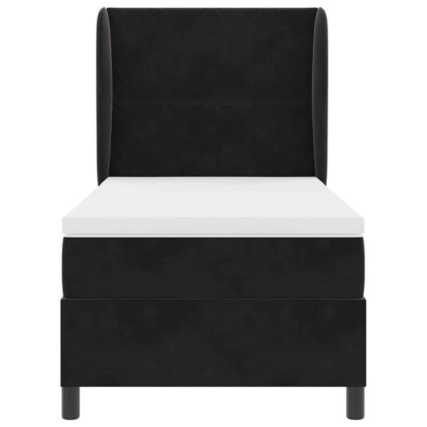 Boxspringbett mit Kopfteil Schwarz 200 x 90 cm Samt