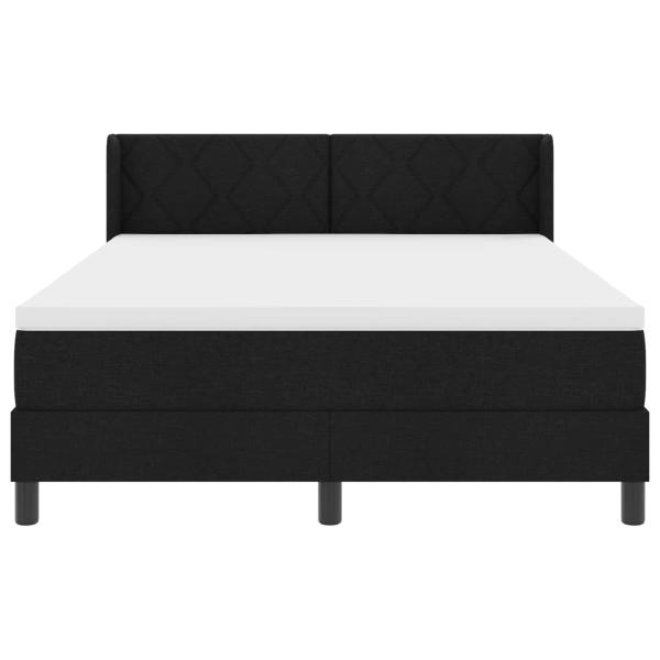 Boxspringbett mit Kopfteil Schwarz 200 x 160 cm Stoff